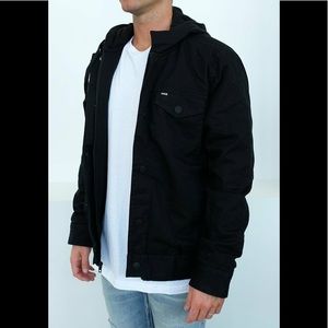 Hurley Black Hooded Truckstop Jacket Sz XL